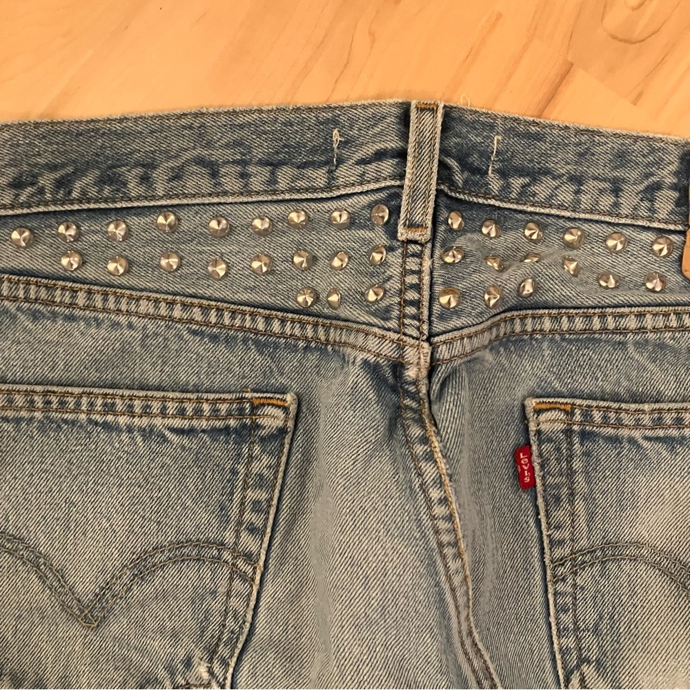 ❤️VERY RARE Tricia Fix free people Blue Patchwork Denim Maxi Skirt with Studs - Picture 13 of 16